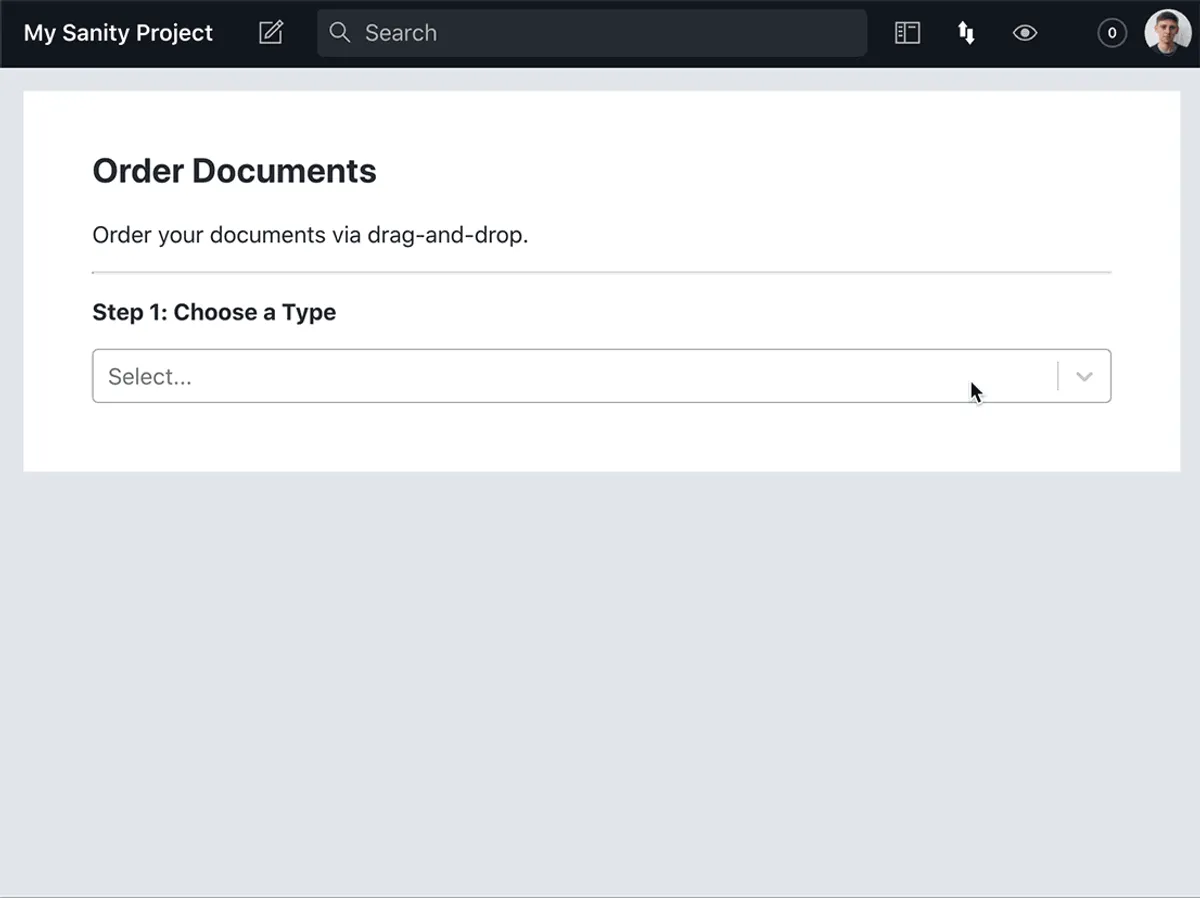 Drag-and-drop document ordering in Sanity Studio